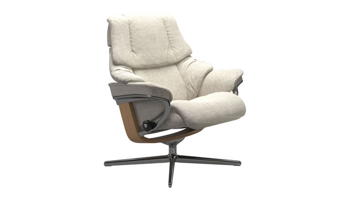 Stressless Reno with Cross Base in Peony Light Beige Fabric